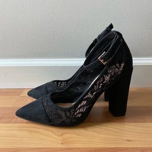 Call It Spring Black Lace Heels